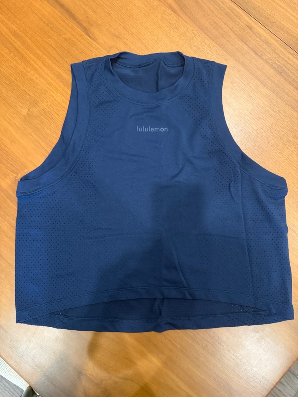 lululemon athletica Navy Sleeveless Perforated Crop Tank